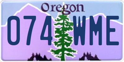 OR license plate 074WME