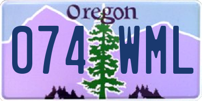OR license plate 074WML