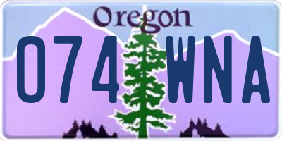 OR license plate 074WNA