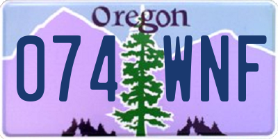 OR license plate 074WNF