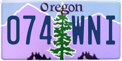 OR license plate 074WNI