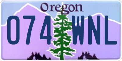 OR license plate 074WNL