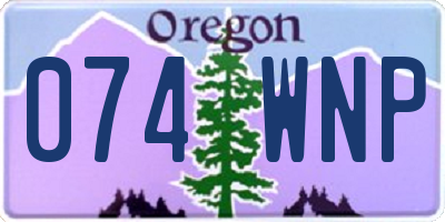 OR license plate 074WNP
