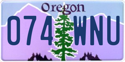 OR license plate 074WNU