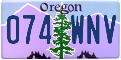 OR license plate 074WNV
