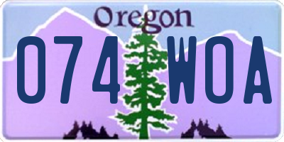 OR license plate 074WOA