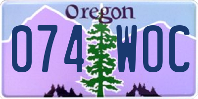 OR license plate 074WOC