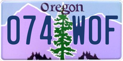 OR license plate 074WOF