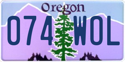 OR license plate 074WOL