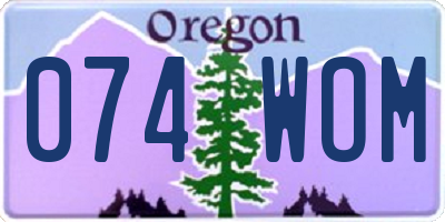 OR license plate 074WOM