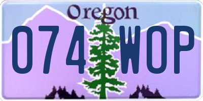 OR license plate 074WOP