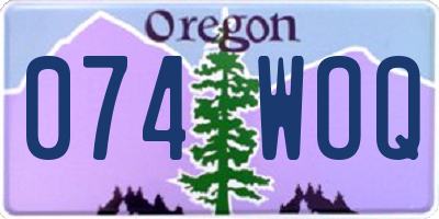 OR license plate 074WOQ