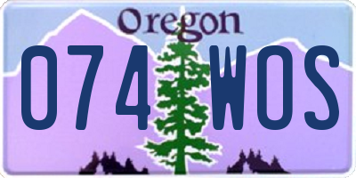 OR license plate 074WOS