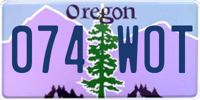 OR license plate 074WOT