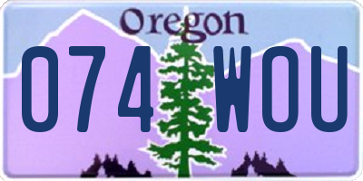 OR license plate 074WOU