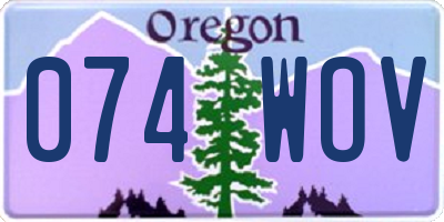 OR license plate 074WOV