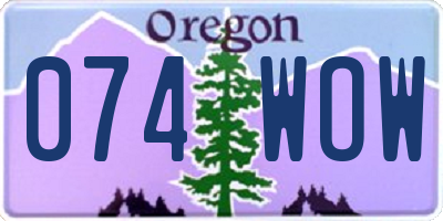 OR license plate 074WOW