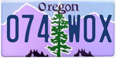 OR license plate 074WOX