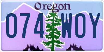 OR license plate 074WOY