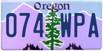 OR license plate 074WPA