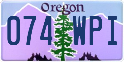 OR license plate 074WPI