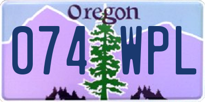 OR license plate 074WPL
