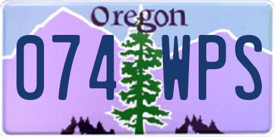 OR license plate 074WPS