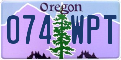 OR license plate 074WPT