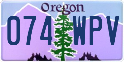 OR license plate 074WPV