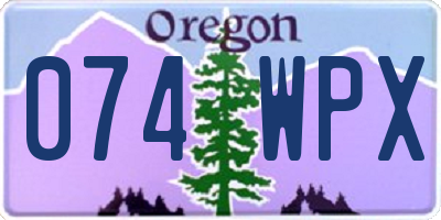 OR license plate 074WPX