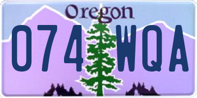 OR license plate 074WQA