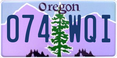 OR license plate 074WQI