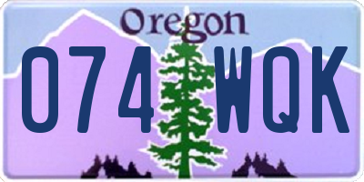 OR license plate 074WQK