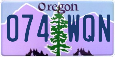 OR license plate 074WQN