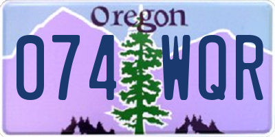 OR license plate 074WQR