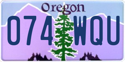OR license plate 074WQU