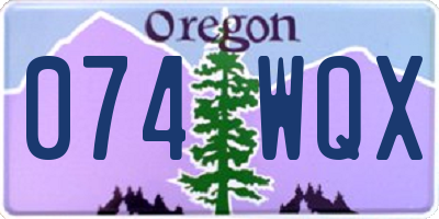 OR license plate 074WQX