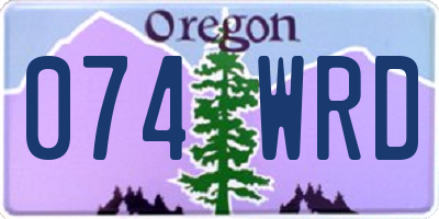 OR license plate 074WRD