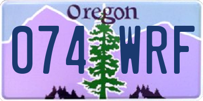 OR license plate 074WRF