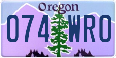 OR license plate 074WRO