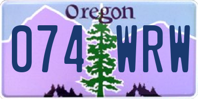 OR license plate 074WRW