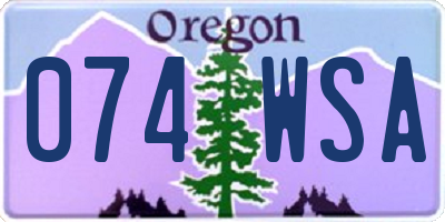 OR license plate 074WSA