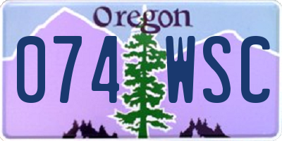 OR license plate 074WSC