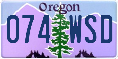 OR license plate 074WSD