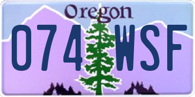 OR license plate 074WSF