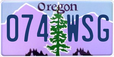 OR license plate 074WSG