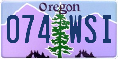 OR license plate 074WSI
