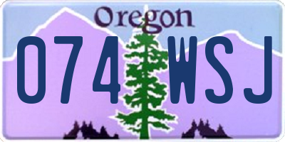 OR license plate 074WSJ