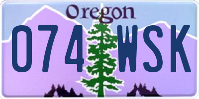 OR license plate 074WSK