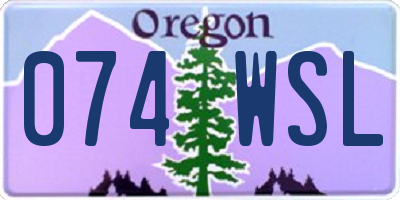 OR license plate 074WSL